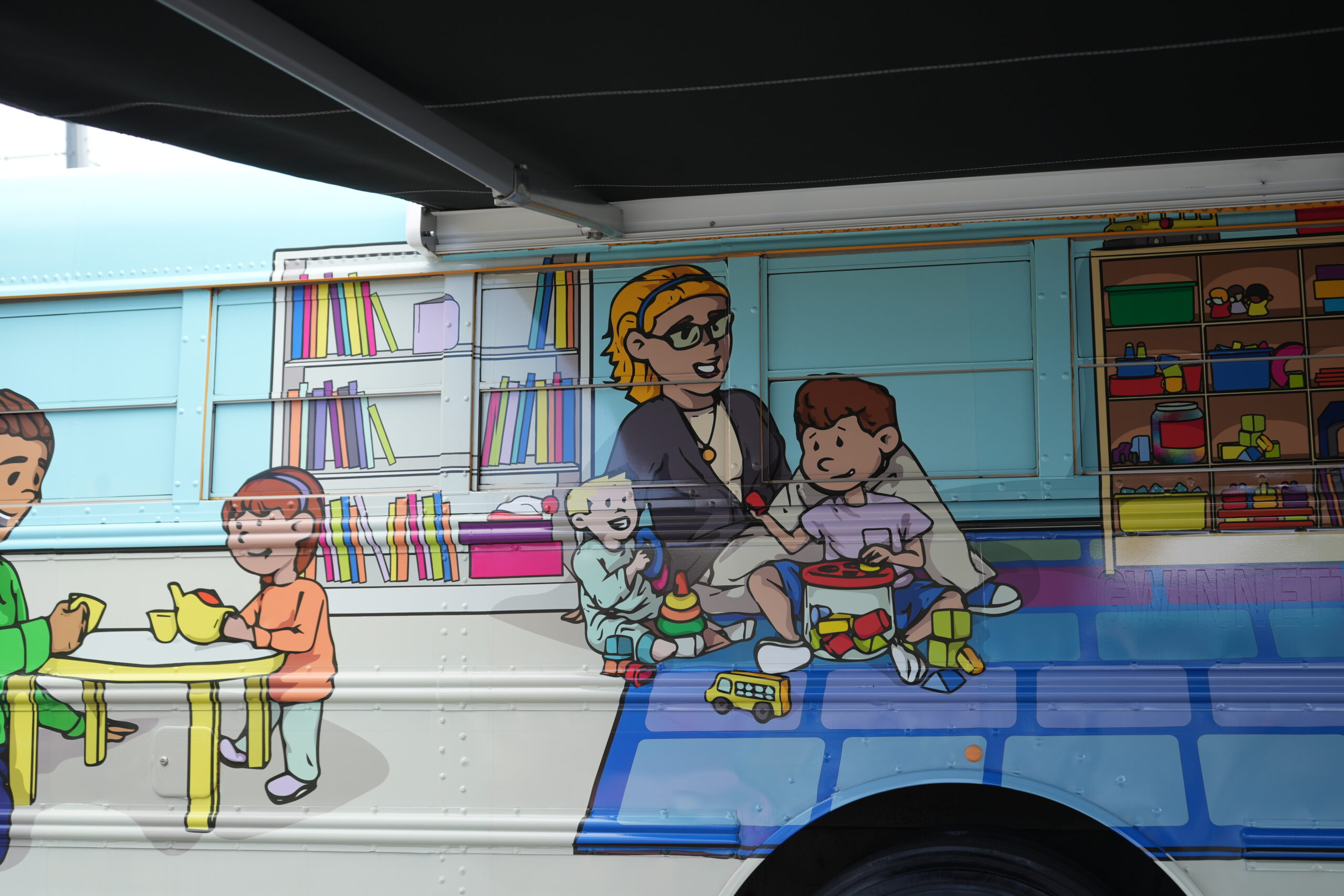 Gwinnett Building Babies Brains - Bus Wrap Illustration Close-up